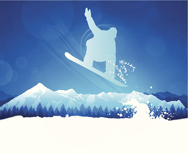 snowboarder - skiing ski winter sport freestyle skiing stock-grafiken, -clipart, -cartoons und -symbole