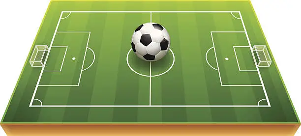 Vector illustration of 3D Soccer Field