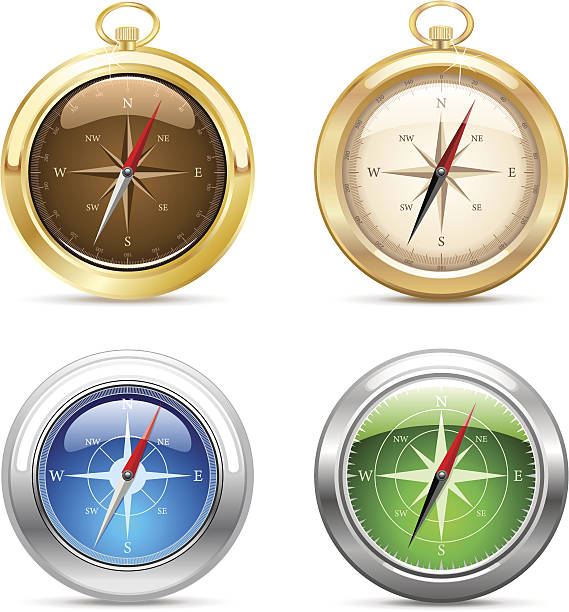 compass - orienteering clip art compass magnet stock-grafiken, -clipart, -cartoons und -symbole