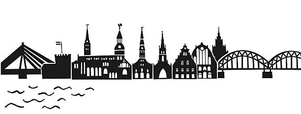 Vector illustration of Riga skyline