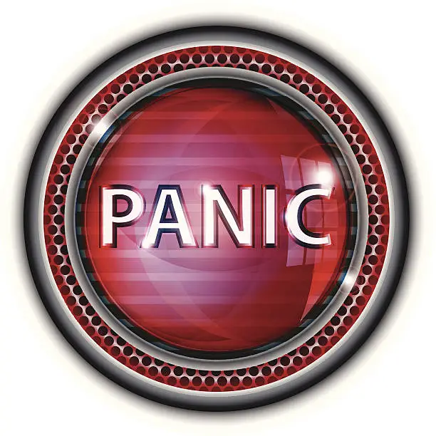 Vector illustration of Glass Button | Panic