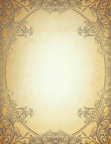 grawerowane kwiatowy rama - sepia toned frame paper backgrounds stock illustrations