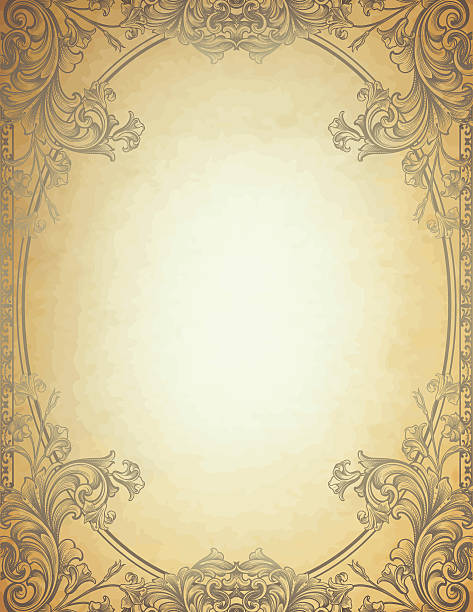 floral frame с гравировкой - sepia toned frame paper backgrounds stock illustrations