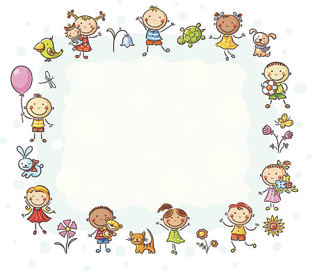 Kids frame vector art illustration