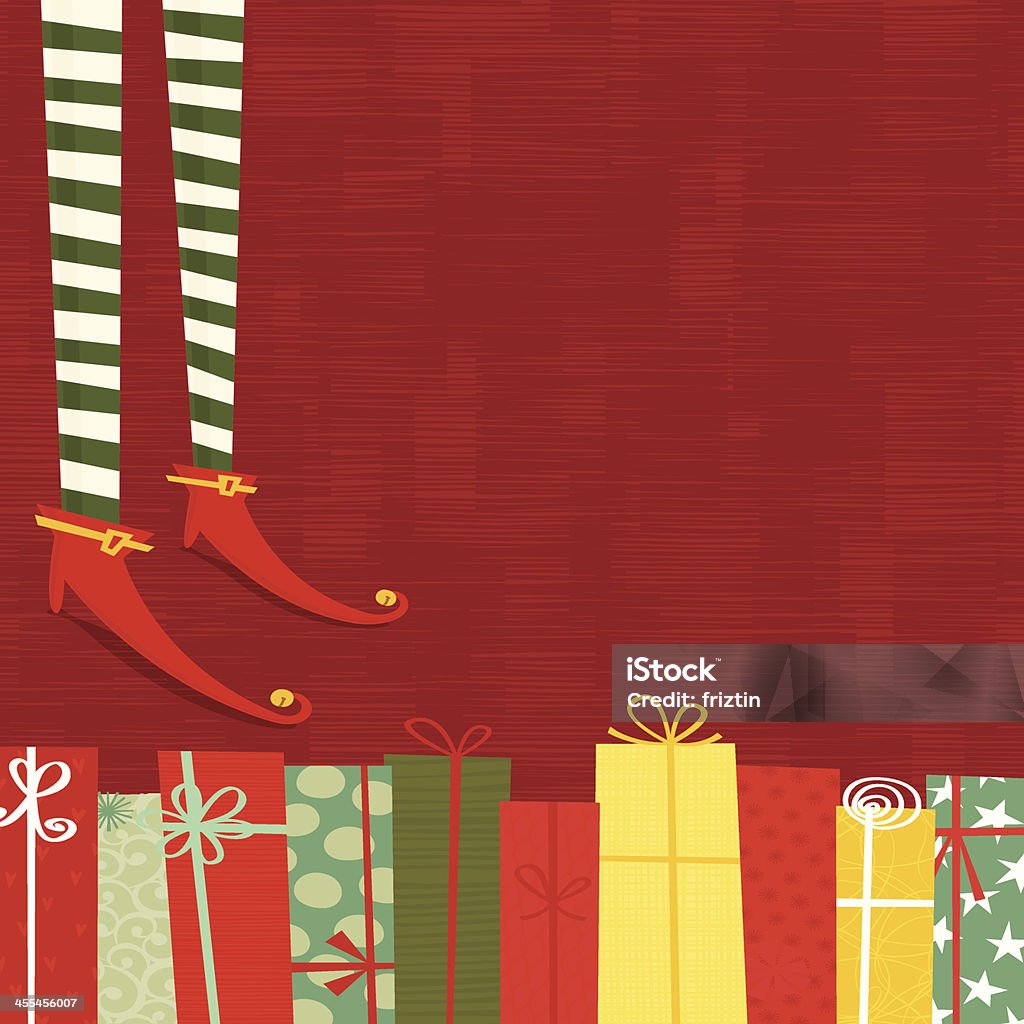 Elfe jambes avec les cadeaux de Noël - clipart vectoriel de Elfe libre de droits