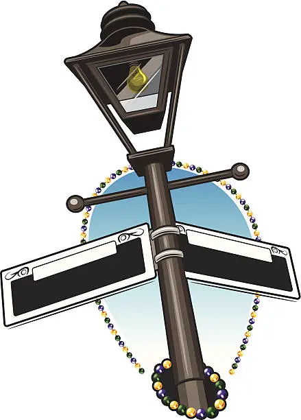 Vector illustration of Mardi Gras Street Sign
