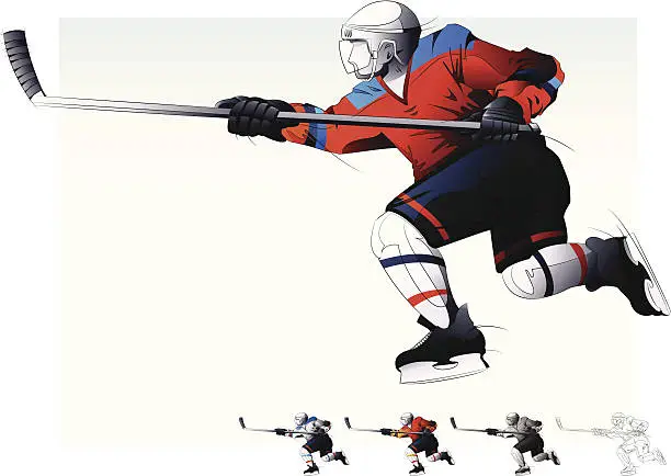 Vector illustration of Hockey Player.