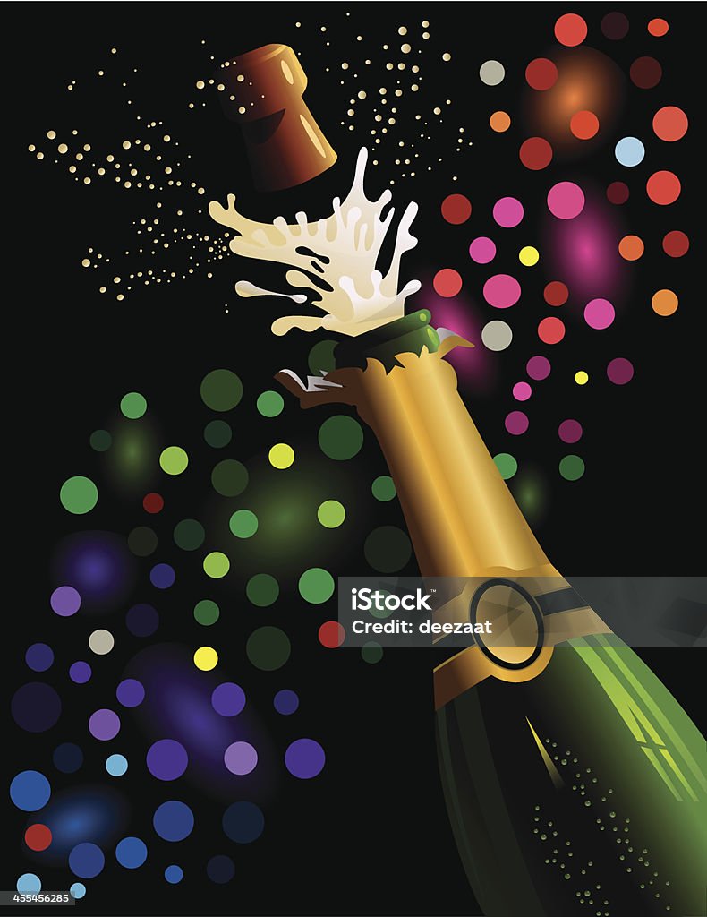 Liège de bouteille de Champagne et de badges - clipart vectoriel de Bouchon de champagne libre de droits