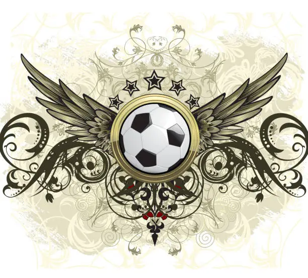Vector illustration of Soccer Ball and Wings