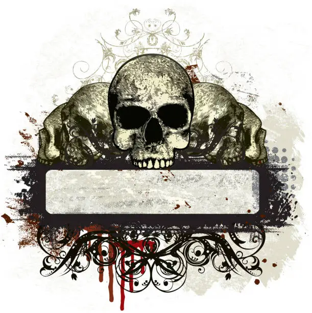 Vector illustration of Skull Banner