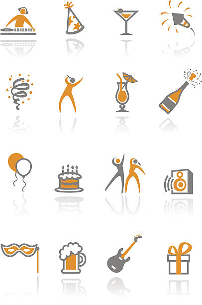 ikony strony - party hat silhouette symbol computer icon stock illustrations