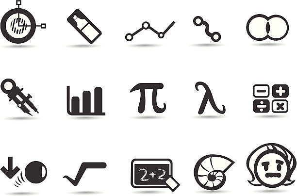 ilustraciones, imágenes clip art, dibujos animados e iconos de stock de iconos de matemáticas - geometry mathematics drawing compass mathematical symbol