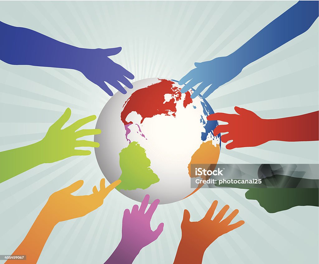 Erde Personen - Lizenzfrei Menschliche Hand Vektorgrafik