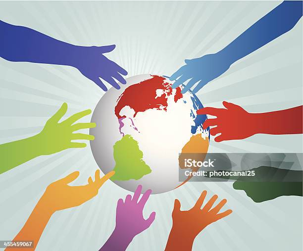 Erde Personen Stock Vektor Art und mehr Bilder von Menschliche Hand - Menschliche Hand, Multikulturelle Gruppe, Illustration