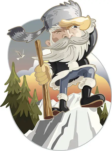 Vector illustration of Mountain Man