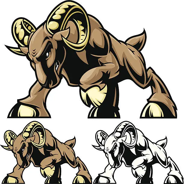 Vector illustration of Ram Charge Stance