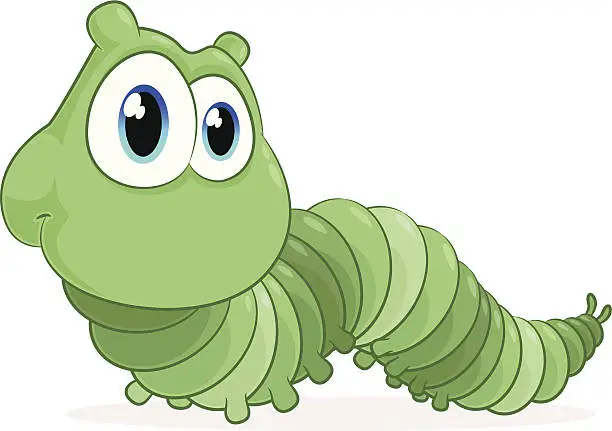 Vector illustration of Caterpillar Cartoon