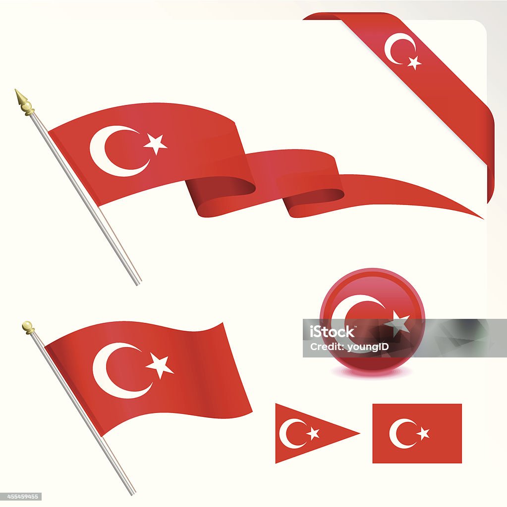 Bandeira Turca - Vetor de Bandeira Turca royalty-free