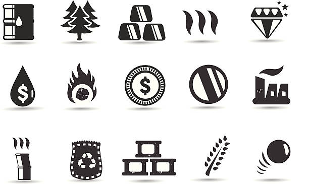 ilustraciones, imágenes clip art, dibujos animados e iconos de stock de mercancía iconos y símbolos - gasoline fossil fuel dollar sign fuel and power generation