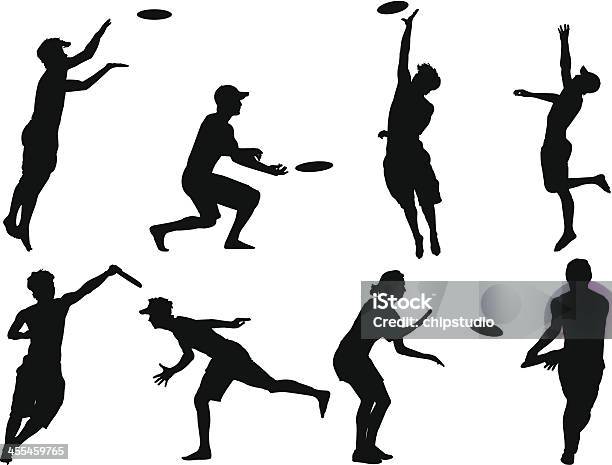 Disc Toss Stock Illustration - Download Image Now - Plastic Disc, In Silhouette, Ultimate Frisbee