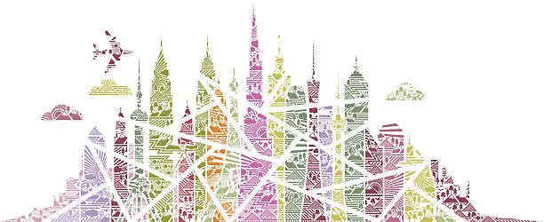 Vector illustration of creative city