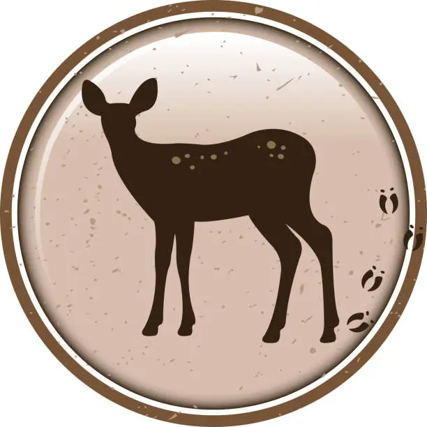 Vector illustration of gazelle silhouette label