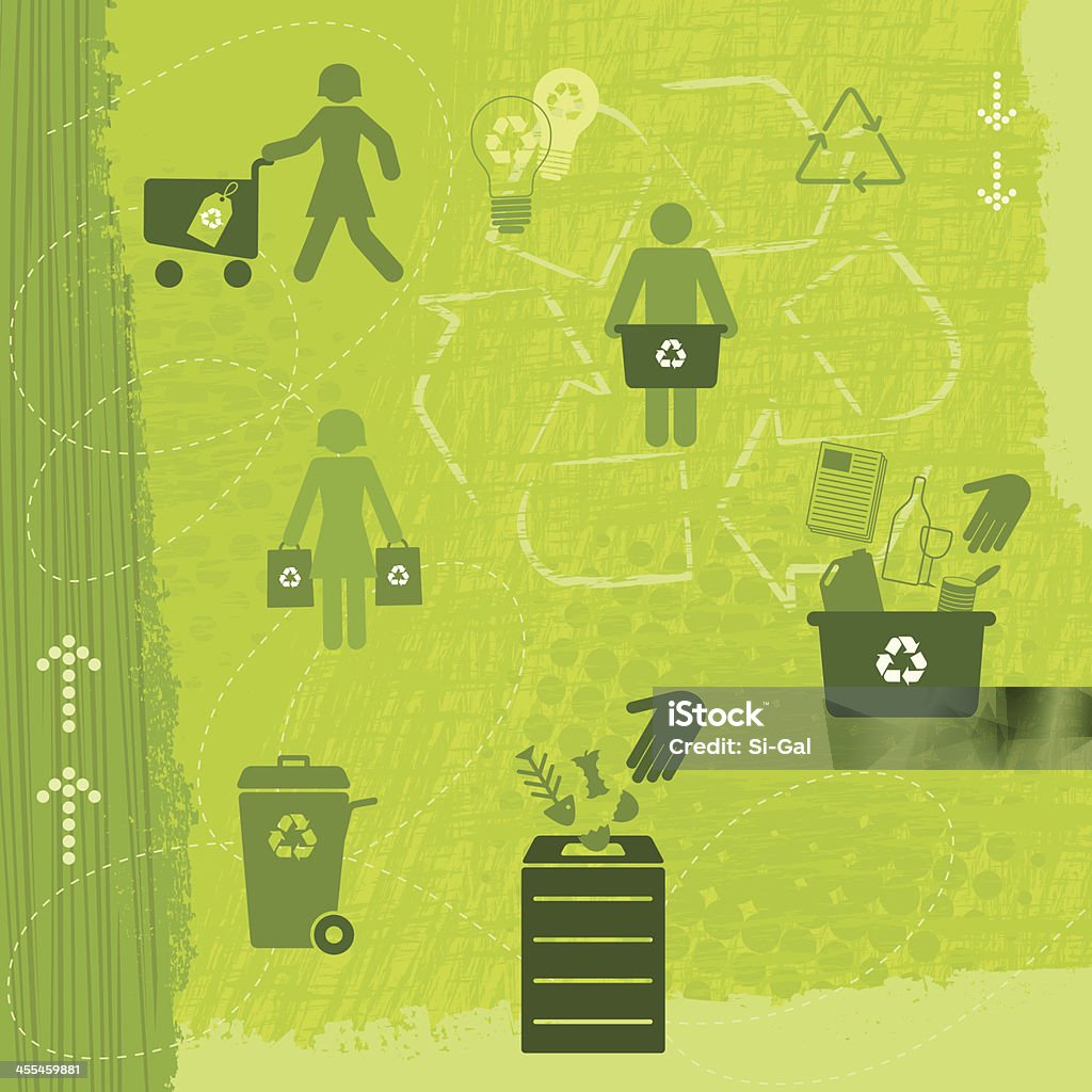 Reciclaje serie mundial de estilo de vida (verde - arte vectorial de Reciclaje libre de derechos