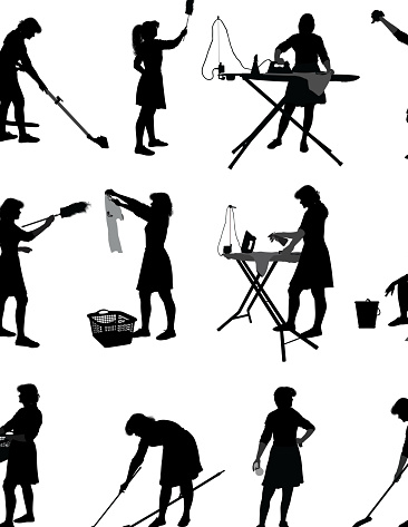 housewife silhouette illustration.