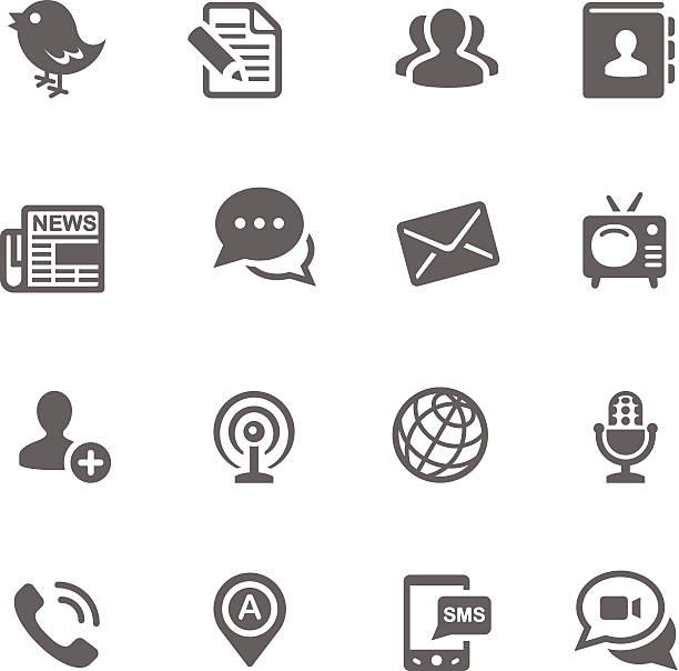 ilustrações de stock, clip art, desenhos animados e ícones de rede social conjunto de ícones/série simplicity2 - video call