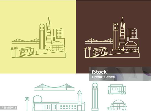 Miasto San Francisco - Stockowe grafiki wektorowe i więcej obrazów Panorama miasta - Panorama miasta, Linia, Palma