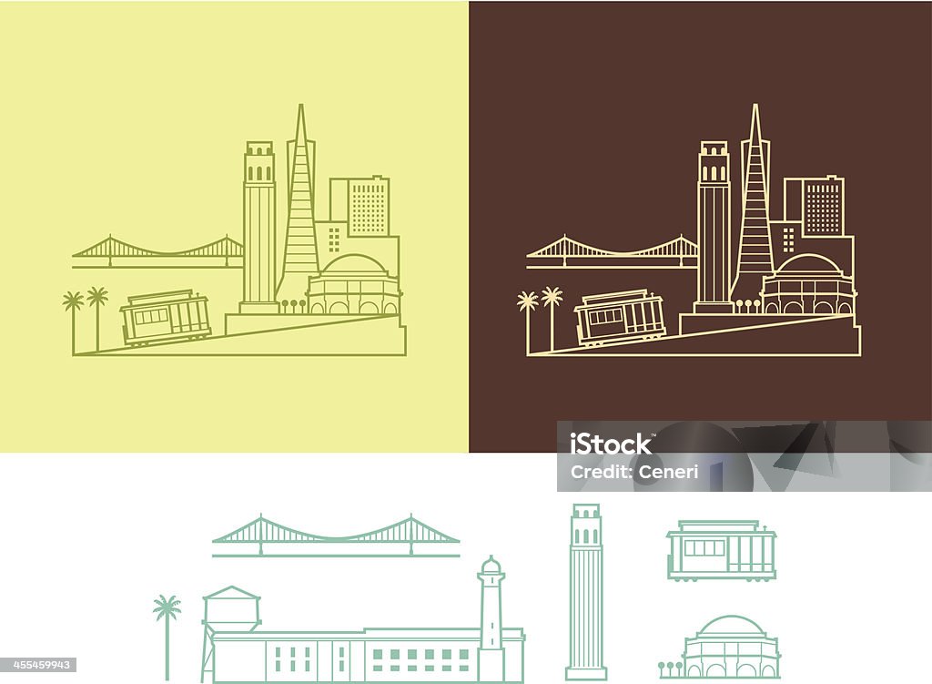Город Сан-Франциско - Векторная графика Линия горизонта роялти-фри