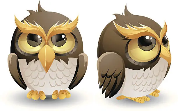 Vector illustration of Owls