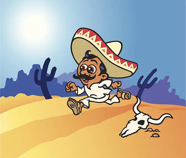 Vector illustration of Mexican Runner