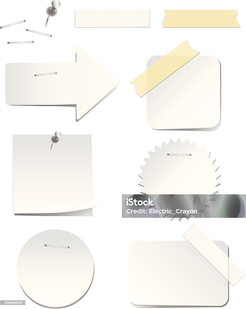 Étiquettes de Staples et blanc avec ruban - clipart vectoriel de Agrafe libre de droits