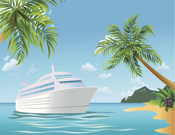 ilustraciones, imágenes clip art, dibujos animados e iconos de stock de crucero tropical - viaje en primera clase