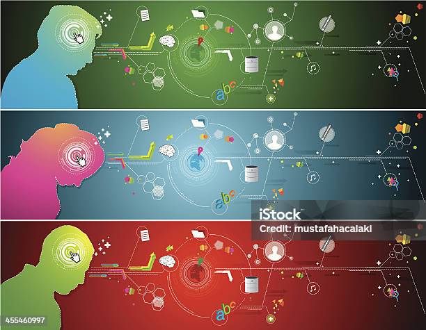 Intelligence Technology Banners Stock Illustration - Download Image Now - Abstract, Discussion, Arrow Symbol