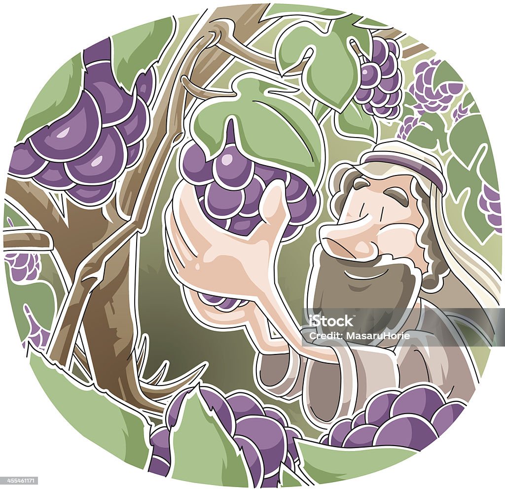Parable of the vine and branches John 15:1-7 Vineyard stock vector