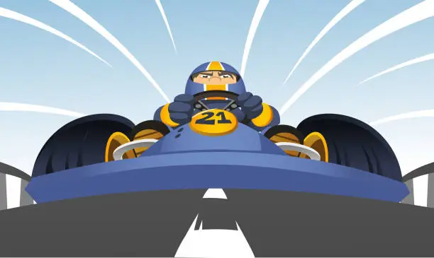 Vector illustration of Go-Kart perspective