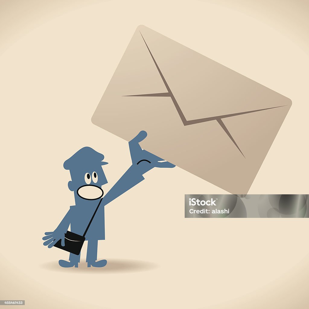 Carteiro entregar carta - Vetor de Caixa de correio royalty-free
