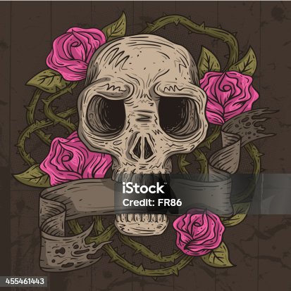 istock Skull and Roses 455461443