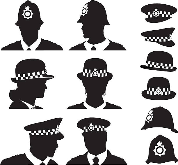 британский полиции - police helmet stock illustrations