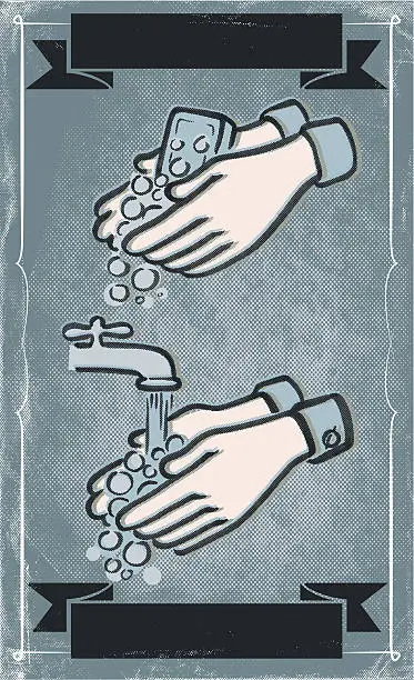 Vector illustration of wash those nasty hands