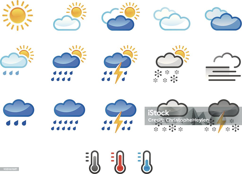 Météo icônes de couleur - clipart vectoriel de Éclair en zigzags libre de droits