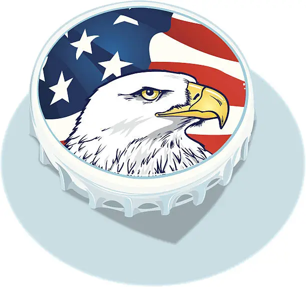 Vector illustration of American Eagle Bottle Cap