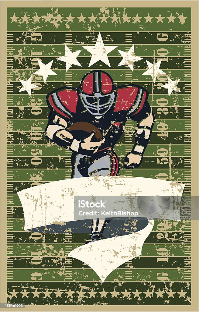 Joueur de Football américain-Running Back champ arrière-plan ou bannière - clipart vectoriel de Balle ou ballon libre de droits