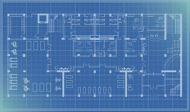 architectural plan blueprint entrance architectural plan blueprint vector of a health center including fitness center,changing rooms,office,reception,entrance,cafe , pdf,png,ai8 incl. please see the other floor: blueprint backgrounds stock illustrations