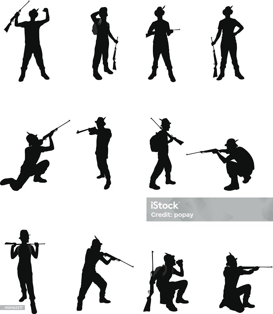 Hunter - clipart vectoriel de Silhouette - Contre-jour libre de droits