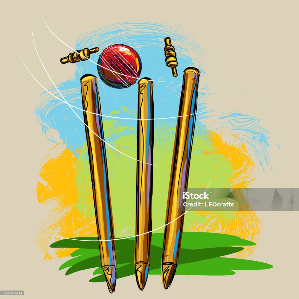 Cricket Wickets and Ball Cricket Wickets and Ball, all elements are in separate layers and grouped, please visit my portfolio for more options. Sport of Cricket stock vector