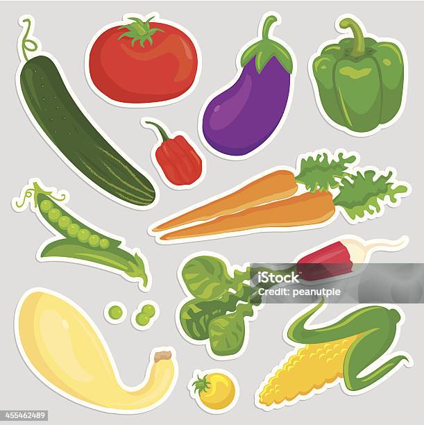 Verdure Icone Cibo Sano - Immagini vettoriali stock e altre immagini di Zucchino giallo - Zucchino giallo, Alimentazione sana, Baccello - Piselli