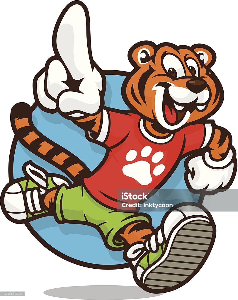 Tiger Kid Run This Tiger cub is running for success. A great illustration for ant school or sport based design. Running stock vector